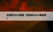 欧洲杯2012赛程（欧洲杯2012赛程表） 