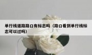 单行线道路路口有标志吗（路口看到单行线标志可以过吗）