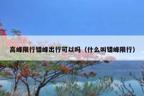 高峰限行错峰出行可以吗（什么叫错峰限行）  第1张