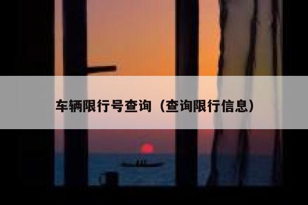 车辆限行号查询（查询限行信息）  第1张