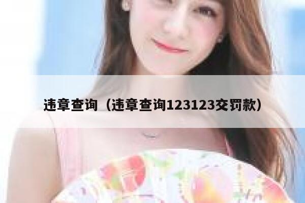 违章查询（违章查询123123交罚款）  第1张