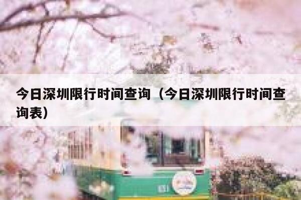 今日深圳限行时间查询（今日深圳限行时间查询表）  第1张