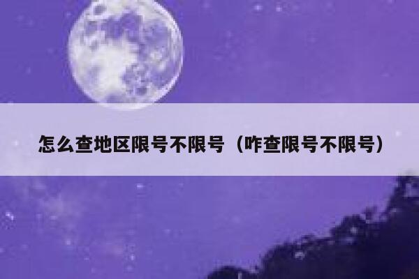 怎么查地区限号不限号（咋查限号不限号）  第1张