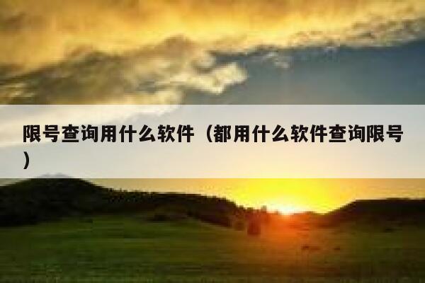 限号查询用什么软件（都用什么软件查询限号）  第1张