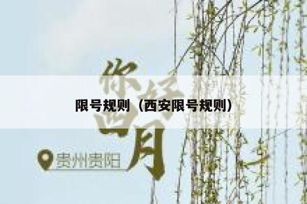 限号规则（西安限号规则）  第1张