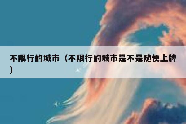 不限行的城市（不限行的城市是不是随便上牌）  第1张