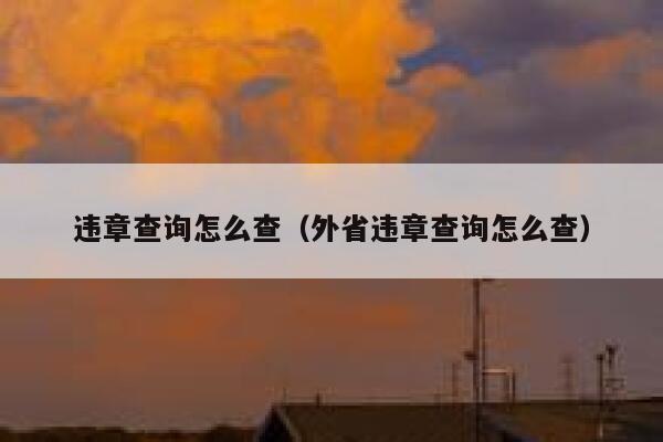 违章查询怎么查（外省违章查询怎么查）  第1张