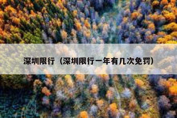 深圳限行（深圳限行一年有几次免罚）  第1张