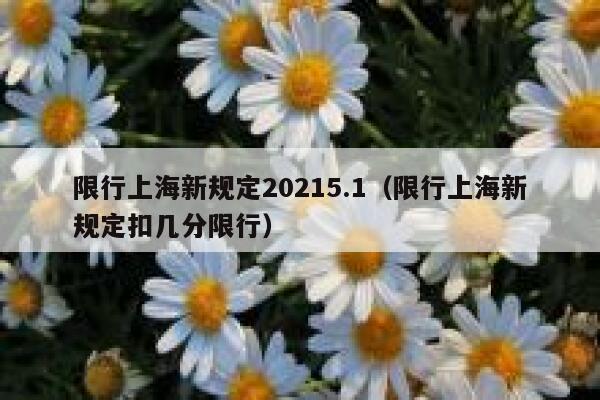 限行上海新规定20215.1（限行上海新规定扣几分限行）  第1张