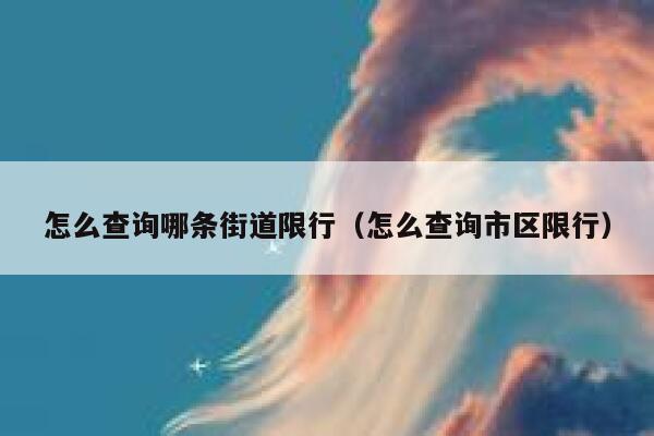 怎么查询哪条街道限行（怎么查询市区限行）  第1张