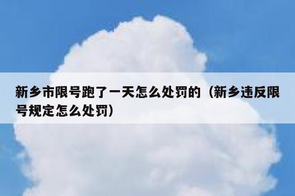 新乡市限号跑了一天怎么处罚的（新乡违反限号规定怎么处罚）  第1张