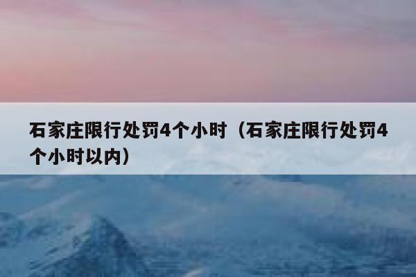 石家庄限行处罚4个小时（石家庄限行处罚4个小时以内）  第1张
