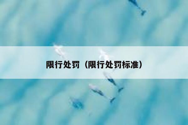 限行处罚（限行处罚标准）  第1张