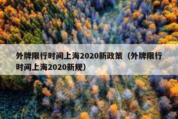 外牌限行时间上海2020新政策（外牌限行时间上海2020新规）  第1张