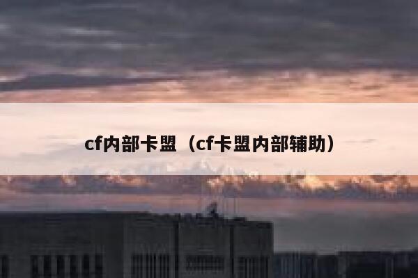 cf内部卡盟（cf卡盟内部辅助）  第1张