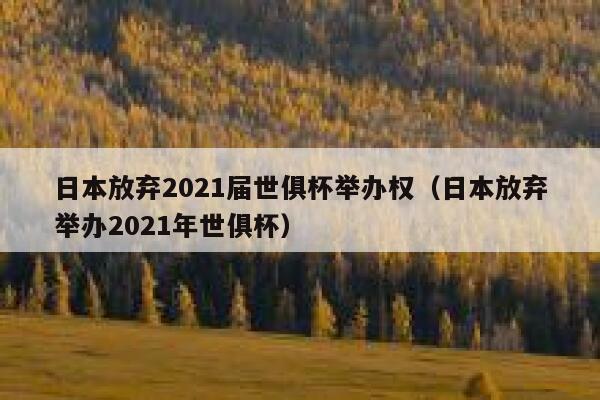 日本放弃2021届世俱杯举办权（日本放弃举办2021年世俱杯）  第1张