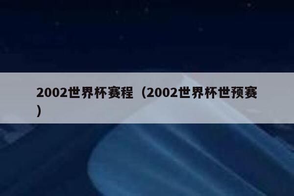 2002世界杯赛程（2002世界杯世预赛）  第1张