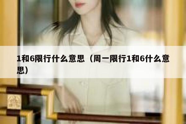 1和6限行什么意思（周一限行1和6什么意思）  第1张