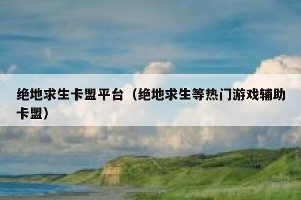 绝地求生卡盟平台（绝地求生等热门游戏辅助卡盟）  第1张