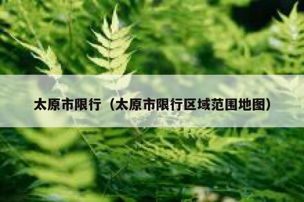 太原市限行（太原市限行区域范围地图）  第1张